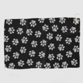 ドードルポーズ、ドッグポーズ、白いポーズ ゴルフタオル (横)