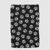 ドードルポーズ、ドッグポーズ、白いポーズ ゴルフタオル (正面)