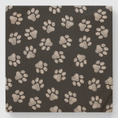 ドードルポーズ、ドッグポーズ、白いポーズ ストーンコースター (正面)