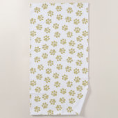 ドードルポーズ、ドッグポーズ、金ゴールドポーズ ビーチタオル (正面)