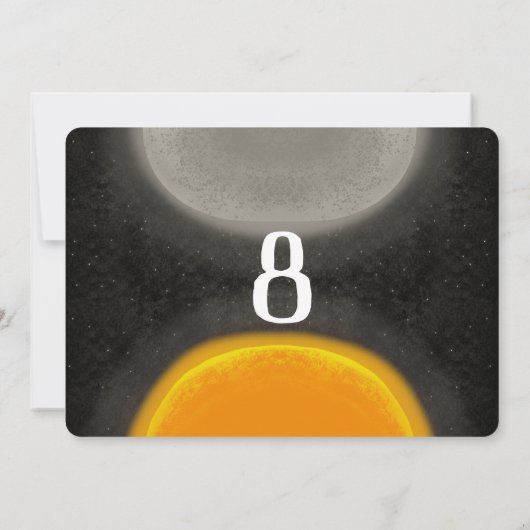 ドードルムーンアートアドベンチャー誕生日任意の年齢 招待状 (裏面)