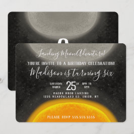 ドードルムーンアートアドベンチャー誕生日任意の年齢 招待状