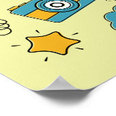 ドードルモダンスカラフル・スケッチ感動的引用文 ポスター (角)