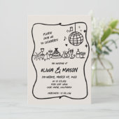 ドードルモダンズのユニーク結婚握り 招待状 (スタンド正面)