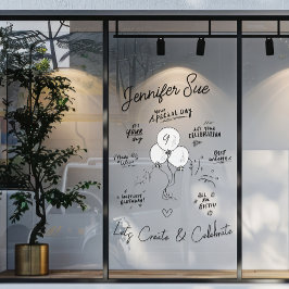 ドードルモダンバルーンハッピーバースデー ウィンドウサイン