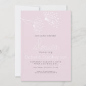 ドードルモダンフの花のバラピンクと白 招待状 (正面)