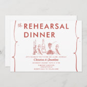 ドードルモダンー | 食イタリアン品 | リハーサルディナー 招待状 (正面/裏面)