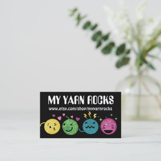 ドードルヤーン絵文字編み物クロシェの名刺 名刺 (スタンド正面)