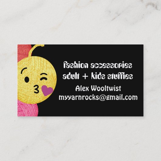 ドードルヤーン絵文字編み物クロシェの名刺 名刺 (裏面)