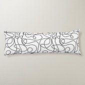 ドードルラインアートパターン |白のグラファイト ボディピロー (裏面)