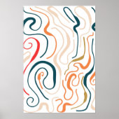 ドードルラインスタイルモダンウォールアート ポスター (正面)