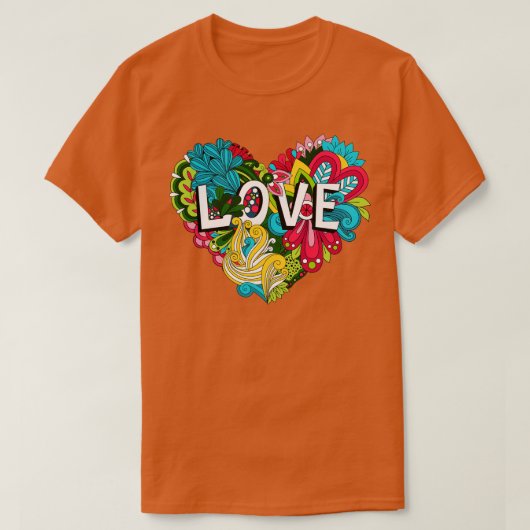 ドードルラブハートシェイプ Tシャツ (デザイン正面)