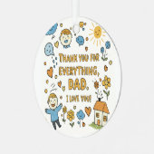 ドードルラブパパプリント「ありがとうパパ」 メタルオーナメント (正面左)