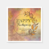 ドードルリースとベリー葉感謝祭の スタンダードカクテルナプキン (正面)