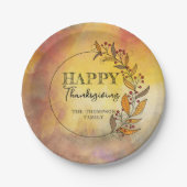 ドードルリースとベリー葉感謝祭の ペーパープレート (正面)