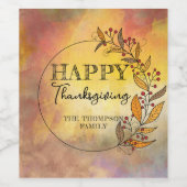 ドードルリースとベリー葉感謝祭の ワインラベル (シングルラベル)