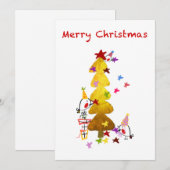 ドードルロビンズゴールデンツリークリスマスカード サンキューカード (正面/裏面)