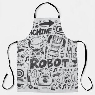 ドードルロボットイラストレータースケッチ エプロン