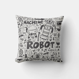 ドードルロボットイラストレータースケッチ クッション