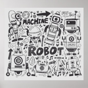 ドードルロボット要素,イラストレータラインツールdrawi ポスター