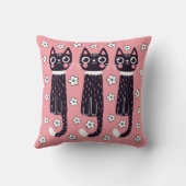 ドードル予測できなお洒落ブラックキャットスケッチ クッション (裏面)