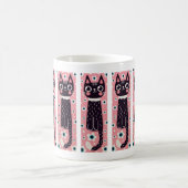 ドードル予測できなお洒落ブラックキャットスケッチ コーヒーマグカップ (中央)