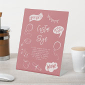 ドードル予測できな卒業式パーティー赤面ピンクカスタム 台座サイン (インサイチュ)