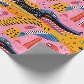 ドードル入り模様の動物ラッピング紙 ラッピングペーパー (角)