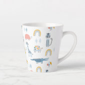 ドードル動物のおもしろいパターン カフェラテマグ (右)