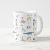 ドードル動物のおもしろいパターン ジャンボコーヒーマグカップ (正面右)