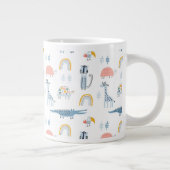 ドードル動物のおもしろいパターン ジャンボコーヒーマグカップ (右)
