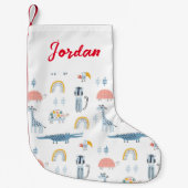ドードル動物のおもしろいパターン スモールクリスマスストッキング (正面)