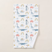 ドードル動物のおもしろいパターン バスタオルセット (ハンドタオル)