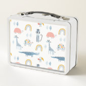 ドードル動物のおもしろいパターン メタルランチボックス (裏面)