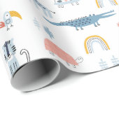 ドードル動物のおもしろいパターン ラッピングペーパー (ロールコーナー)