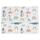 ドードル動物のおもしろいパターン ラージペーパーバッグ (正面)