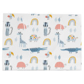 ドードル動物のおもしろいパターン ラージペーパーバッグ (裏面)