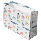 ドードル動物のおもしろいパターン ラージペーパーバッグ (裏面アングル)