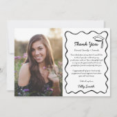 ドードル卒業サンキューカード3枚の写真波形 サンキューカード (正面)