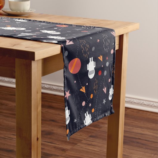 ドードル宇宙飛行士パターン ロングテーブルランナー (インサイチュ)