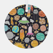 ドードル宇宙:手描きヴィンテージコスモス。 ガラスオーナメント (裏面)