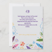 ドードル幼稚園卒業写真パーティー 招待状 (裏面)