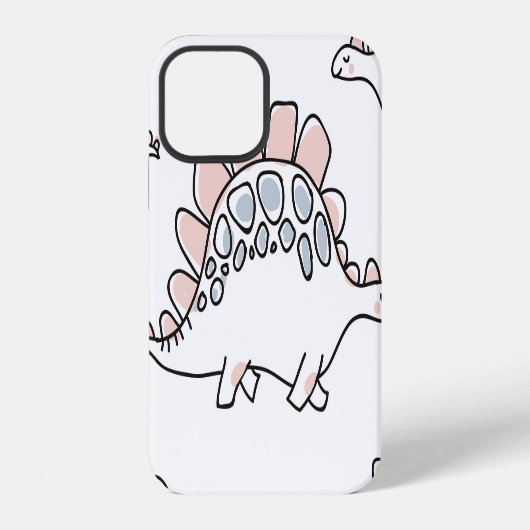 ドードル恐竜：手描きおもしろい。 iPhoneケース (裏面)