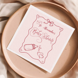 ドードル手引き弓ベビーシャワー スタンダードカクテルナプキン