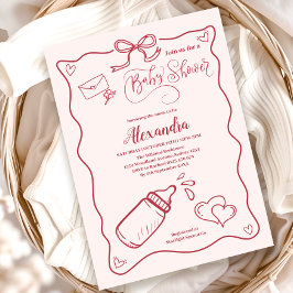 ドードル手引き弓ベビーシャワー 招待状