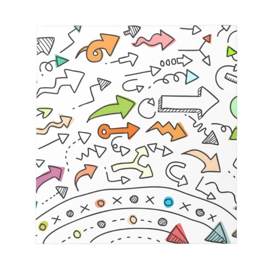 ドードル手描き斜め矢印パターン ノートパッド (正面)