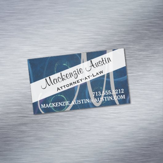 ドードル抽象芸術 | Pastel Chalk Scribble Monogram マグネット名刺 (インサイチュ)