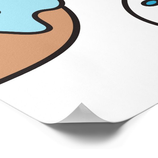 ドードル数々のカラーのドーナツの背景。 ポスター (角)