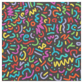 ドードル数々の（黒） ファブリック (クローズアップ)