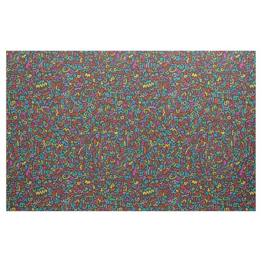 ドードル数々の（黒） ファブリック (ファットクウォーター)